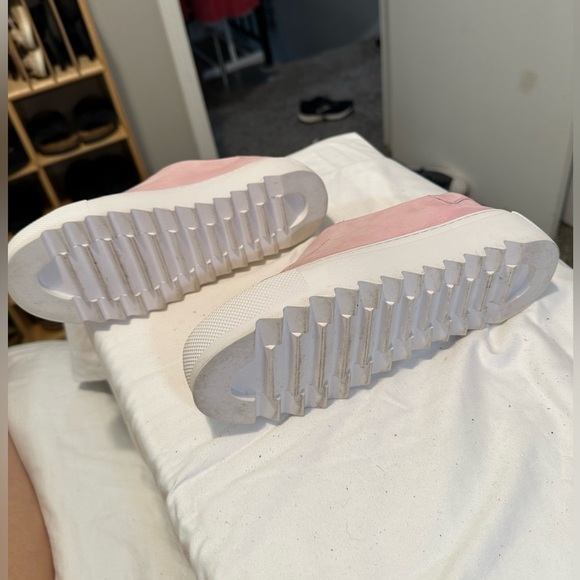 Like new J Slides NYC leather slip on platform sneaker shoes 6.5 pink white NWT - Picture 12 of 16